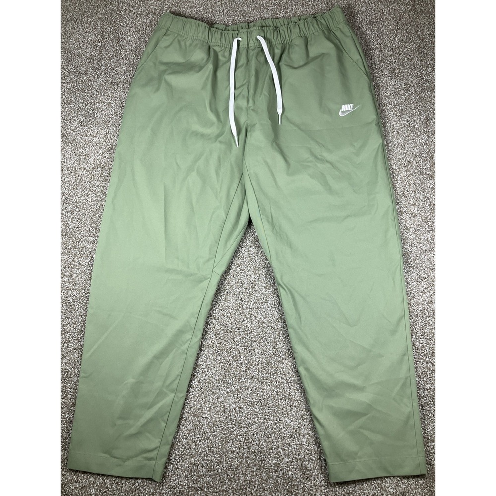 Nike Club Woven Pants Green Drawstring Men's 2XL XXL Elastic Waist DX0623-386